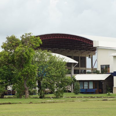 View of the school buildings